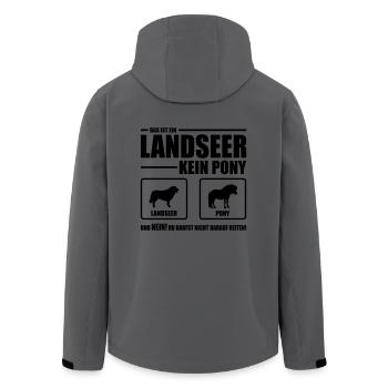 LANDSEER kein Pony Wilsigns Hundespruch Hund - Recycelte Männer Softshell-Jacke von Stanley/Stella - Anthrazit - Hinten - AI Model Male 185 light (185cm)