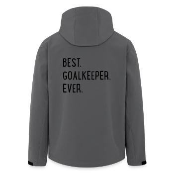 Goalkeeper - Men’s Recycled Softshell Jacket by Stanley/Stella - anthracite - Back - AI Model Male 185 light (185cm)