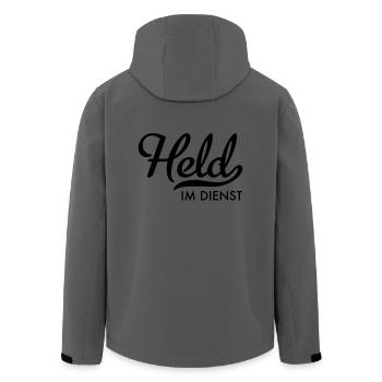 Held im Dienst - Recycelte Männer Softshell-Jacke von Stanley/Stella - Anthrazit - Hinten - AI Model Male 185 light (185cm)