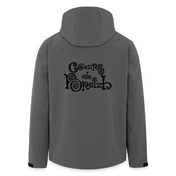 hearts of breizh brittany breton bzh logo - Men’s Recycled Softshell Jacket by Stanley/Stella - anthracite - Back - AI Model Male 185 light (185cm)