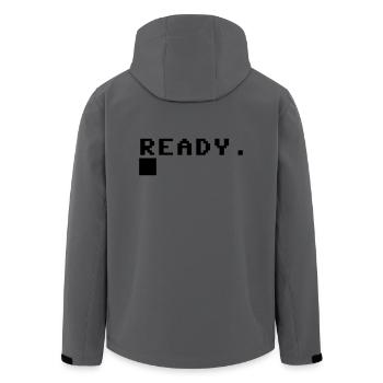 C64 Gamer Gift Idea Retro Computer - Men’s Recycled Softshell Jacket by Stanley/Stella - anthracite - Back - AI Model Male 185 light (185cm)