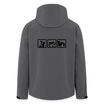 party (two) - Men’s Recycled Softshell Jacket by Stanley/Stella - anthracite - Back - AI Model Male 185 light (185cm)