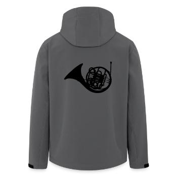 Horn musical instrument - Men’s Recycled Softshell Jacket by Stanley/Stella - anthracite - Back - AI Model Male 185 light (185cm)