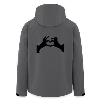 Hände Herz liebe treue Geschenk Partner Zusammen - Recycelte Männer Softshell-Jacke von Stanley/Stella - Anthrazit - Hinten - AI Model Male 185 light (185cm)