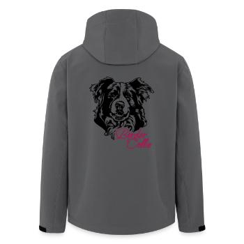 Border Collie Hunde Hunde Wilsigns Hütehunde - Recycelte Männer Softshell-Jacke von Stanley/Stella - Anthrazit - Hinten - AI Model Male 185 light (185cm)