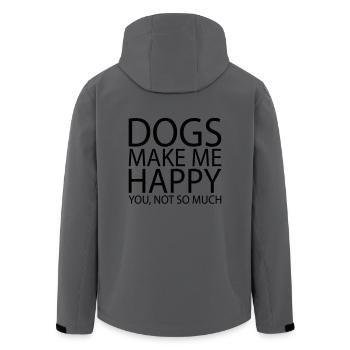 DOGS MAKE ME HAPPY. YOU, NOT SO MUCH - Men’s Recycled Softshell Jacket by Stanley/Stella - anthracite - Back - AI Model Male 185 light (185cm)