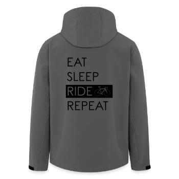 EAT SLEEP RIDE REPEAT - Recycelte Männer Softshell-Jacke von Stanley/Stella - Anthrazit - Hinten - AI Model Male 185 light (185cm)