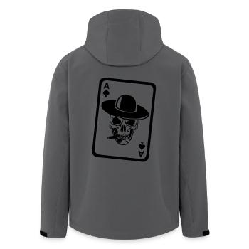 Poker-Ass Schädel Tod Kopf tot, Card - Recycelte Männer Softshell-Jacke von Stanley/Stella - Anthrazit - Hinten - AI Model Male 185 light (185cm)