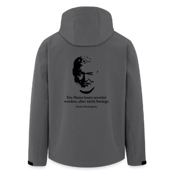 Hemingway: Ein Mann kann zerstört werden, aber ni - Recycelte Männer Softshell-Jacke von Stanley/Stella - Anthrazit - Hinten - AI Model Male 185 light (185cm)