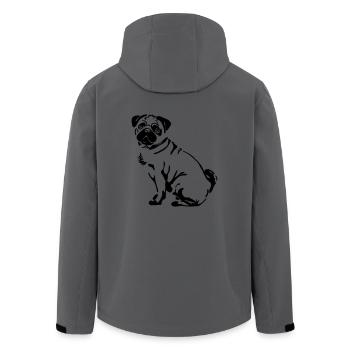 Pug chien canin Pug Wilsigns - Veste softshell homme en polyester recyclé Stanley/Stella - charbon - Dos - AI Model Male 185 light (185cm)