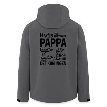 Wenn Papa es nicht reparieren kann, kann es niemand. - Recycelte Männer Softshell-Jacke von Stanley/Stella - Anthrazit - Hinten - AI Model Male 185 light (185cm)