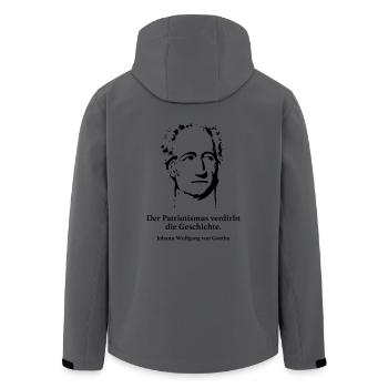 Goethe: Der Patriotismus verdirbt die Geschichte. - Recycelte Männer Softshell-Jacke von Stanley/Stella - Anthrazit - Hinten - AI Model Male 185 light (185cm)