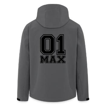 Max - Nom - Veste softshell homme en polyester recyclé Stanley/Stella - charbon - Dos - AI Model Male 185 light (185cm)