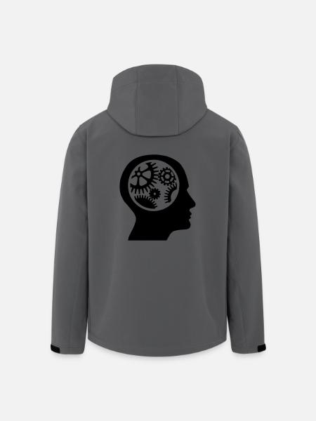 Hammaspyörät päähän - siluetti - Miesten softshell-takki kierrätetystä polyesteristä Stanley/Stellalta - hiilenharmaa