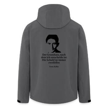 Kafka: The principle according to which I decide - Men’s Recycled Softshell Jacket by Stanley/Stella - anthracite - Back - AI Model Male 185 light (185cm)
