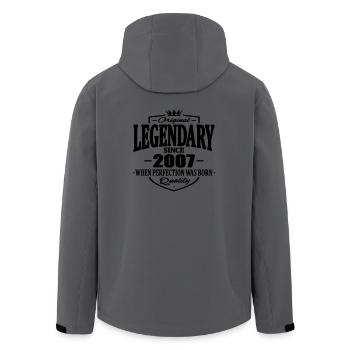 Legendary since 2007 - Men’s Recycled Softshell Jacket by Stanley/Stella - anthracite - Back - AI Model Male 185 light (185cm)