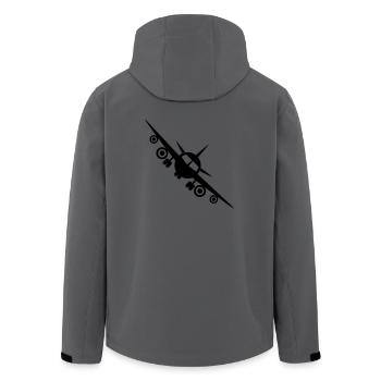 Fly a plane - Men’s Recycled Softshell Jacket by Stanley/Stella - anthracite - Back - AI Model Male 185 light (185cm)