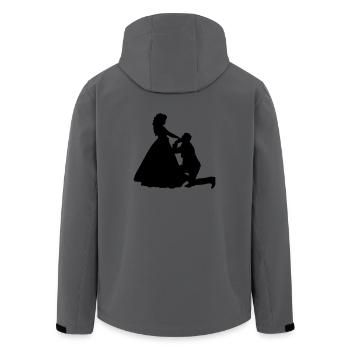 Kniender Mann vor Frau Prinzessin - Recycelte Männer Softshell-Jacke von Stanley/Stella - Anthrazit - Hinten - AI Model Male 185 light (185cm)