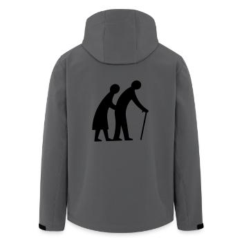 Altes Paar Silhouette Idee Geschenk gehen - Recycelte Männer Softshell-Jacke von Stanley/Stella - Anthrazit - Hinten - AI Model Male 185 light (185cm)