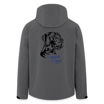 DEUTSCH DOGGE Hundeportrait Wilsigns Hund chiens - Veste softshell homme en polyester recyclé Stanley/Stella - charbon - Dos - AI Model Male 185 light (185cm)