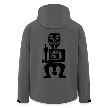 fuck you - Veste softshell homme en polyester recyclé Stanley/Stella - charbon - Dos - AI Model Male 185 light (185cm)