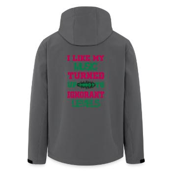 i like my music turned up to levels - Men’s Recycled Softshell Jacket by Stanley/Stella - anthracite - Back - AI Model Male 185 light (185cm)