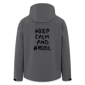 Gardez le calme et #HODL - Veste softshell homme en polyester recyclé Stanley/Stella - charbon - Dos - AI Model Male 185 light (185cm)