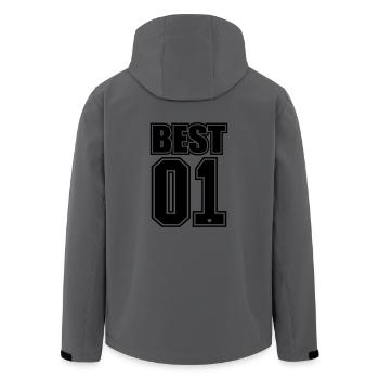Best Friends Forever / Friends Gift 1 - Men’s Recycled Softshell Jacket by Stanley/Stella - anthracite - Back - AI Model Male 185 light (185cm)
