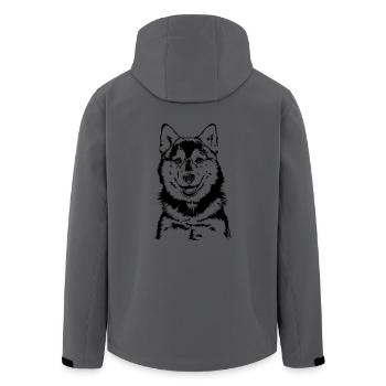 POMSKY Hunde Hund Wilsigns Hundeportraits - Recycelte Männer Softshell-Jacke von Stanley/Stella - Anthrazit - Hinten - AI Model Male 185 light (185cm)