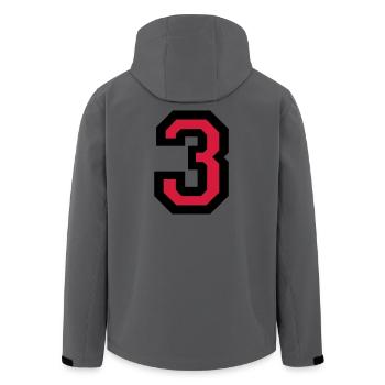 Numéro trois - Le numéro 3 - Veste softshell homme en polyester recyclé Stanley/Stella - charbon - Dos - AI Model Male 185 light (185cm)