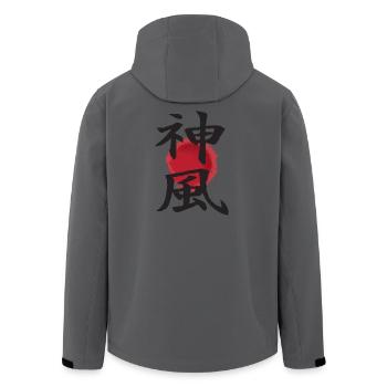 japanese ideogram kamikaze japanese kanji - Men’s Recycled Softshell Jacket by Stanley/Stella - anthracite - Back - AI Model Male 185 light (185cm)