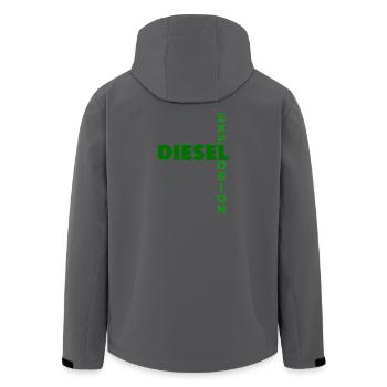 Diesel Explosion Wordplay Typography Design - Recycelte Männer Softshell-Jacke von Stanley/Stella - Anthrazit - Hinten - AI Model Male 185 light (185cm)