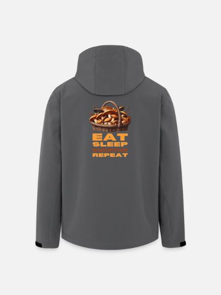 Eat, sleep, mushroom picking, repeat - Men’s Recycled Softshell Jacket by Stanley/Stella - anthracite