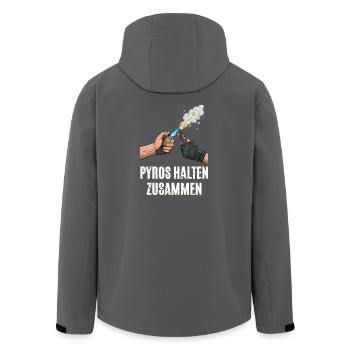 Pyros Halten Zusammen - Recycelte Männer Softshell-Jacke von Stanley/Stella - Anthrazit - Hinten - AI Model Male 185 light (185cm)