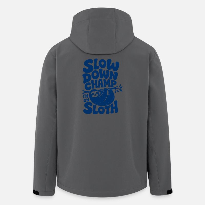 Slow Down Champ Sloth Design - Men’s Recycled Softshell Jacket by Stanley/Stella - anthracite
