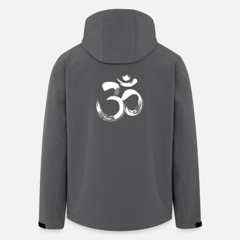 Yoga OM sanskrit weiß - Recycelte Männer Softshell-Jacke von Stanley/Stella - Anthrazit