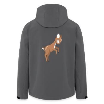 Rehkitz Tierbaby - Recycelte Männer Softshell-Jacke von Stanley/Stella - Anthrazit - Hinten - AI Model Male 185 light (185cm)