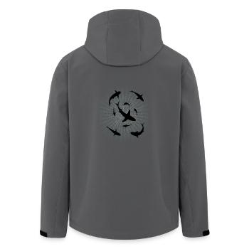 Haie - Sharks - Recycelte Männer Softshell-Jacke von Stanley/Stella - Anthrazit - Hinten - AI Model Male 185 light (185cm)