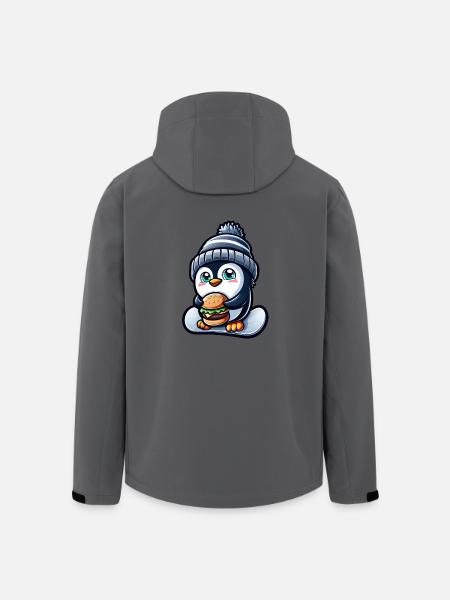 Pinguin Snowboard Cheeseburger Spaß - Recycelte Männer Softshell-Jacke von Stanley/Stella - Anthrazit