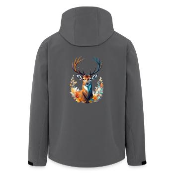 Majestic deer head - Nature Design - Recycelte Männer Softshell-Jacke von Stanley/Stella - Anthrazit - Hinten - AI Model Male 185 light (185cm)