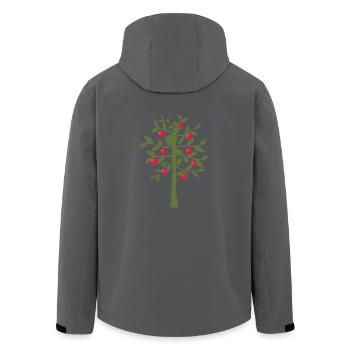 apfel apple obst veggie gemuese fruits37 - Recycelte Männer Softshell-Jacke von Stanley/Stella - Anthrazit - Hinten - AI Model Male 185 light (185cm)