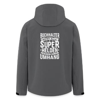 Lustiges Buchhaltung Buchhalter Shirt Super Helden - Recycelte Männer Softshell-Jacke von Stanley/Stella - Anthrazit - Hinten - AI Model Male 185 light (185cm)