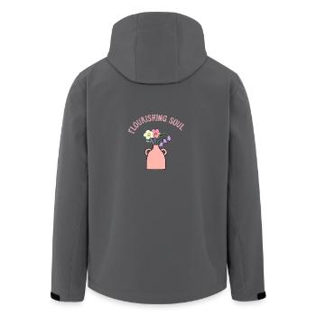 Blumenstrauß in Vase - Aufblühende Schönheit - Recycelte Männer Softshell-Jacke von Stanley/Stella - Anthrazit - Hinten - AI Model Male 185 light (185cm)