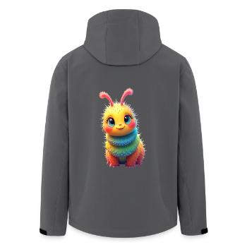 Raupe bunt süß niedlich - Recycelte Männer Softshell-Jacke von Stanley/Stella - Anthrazit - Hinten - AI Model Male 185 light (185cm)