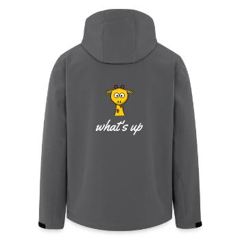 Giraffe Whats up | Zoo - Recycelte Männer Softshell-Jacke von Stanley/Stella - Anthrazit - Hinten - AI Model Male 185 light (185cm)