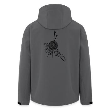 Stricken, Handarbeiten, Stricknadeln Wolle - Recycelte Männer Softshell-Jacke von Stanley/Stella - Anthrazit - Hinten - AI Model Male 185 light (185cm)