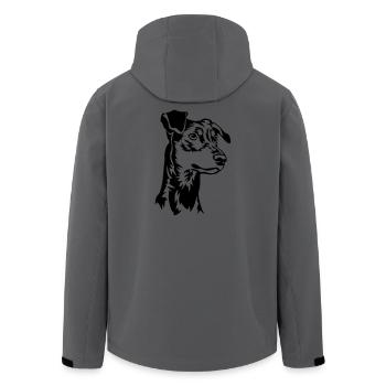 Deutscher Pinscher Kopf - Recycelte Männer Softshell-Jacke von Stanley/Stella - Anthrazit - Hinten - AI Model Male 185 light (185cm)