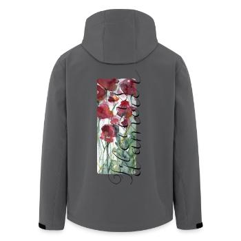 Valentinstag / Liebe / Blumen / Fleurs_d_amour  - Recycelte Männer Softshell-Jacke von Stanley/Stella - Anthrazit - Hinten - AI Model Male 185 light (185cm)