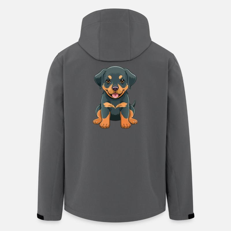 Rottweiler Welpe Cartoon  - Recycelte Männer Softshell-Jacke von Stanley/Stella - Anthrazit