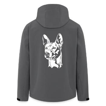 BASENJI Hunde Portrait Hundeportrait Wilsigns - Recycelte Männer Softshell-Jacke von Stanley/Stella - Anthrazit - Hinten - AI Model Male 185 light (185cm)